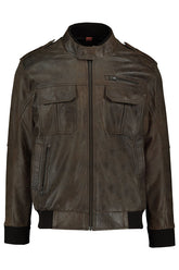 CARDINAL CASUAL JAKET KULIT COLLAR TAB (COKLAT)